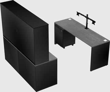 Parallel desk with credenza