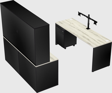 Parallel desk with credenza