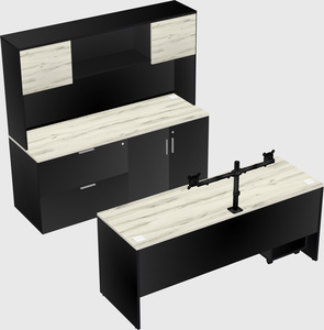 Parallel desk with credenza