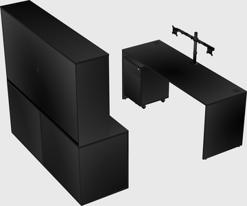 Parallel desk with credenza