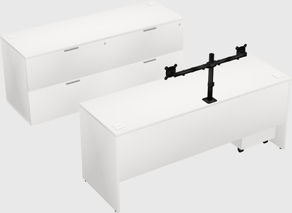 Parallel desk with credenza