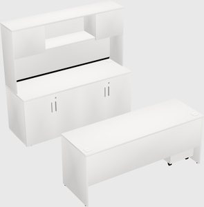 Parallel desk with credenza