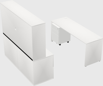 Parallel desk with credenza