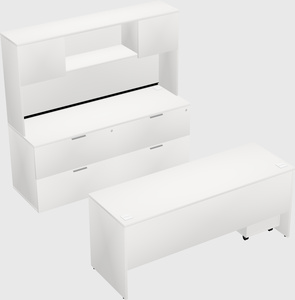 Parallel desk with credenza