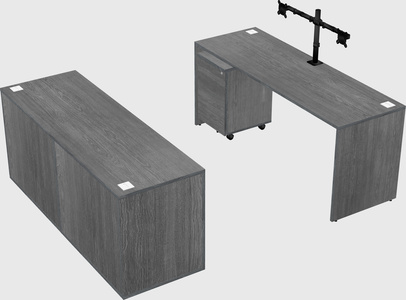 Parallel desk with credenza