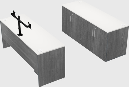 Parallel desk with credenza