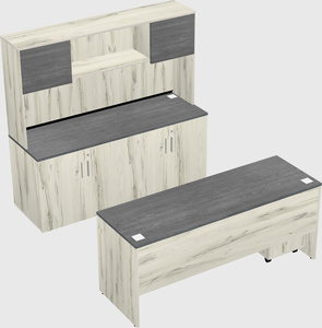 Bureau parallèle avec crédence