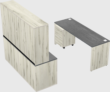 Parallel desk with credenza