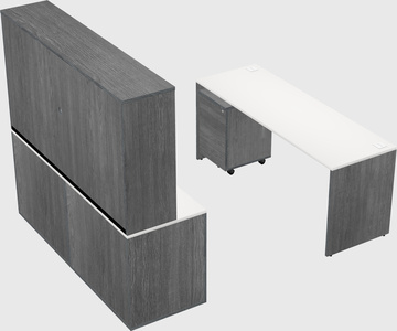 Bureau parallèle avec crédence