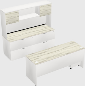 Bureau parallèle avec crédence