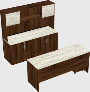 Parallel desk with credenza