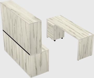 Parallel desk with credenza