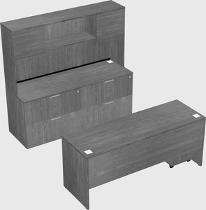 Parallel desk with credenza