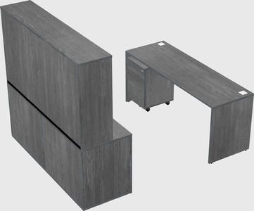 Parallel desk with credenza