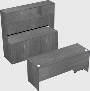 Parallel desk with credenza