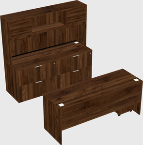 Parallel desk with credenza