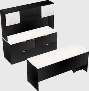 Bureau parallèle avec crédence