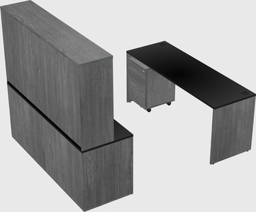Parallel desk with credenza