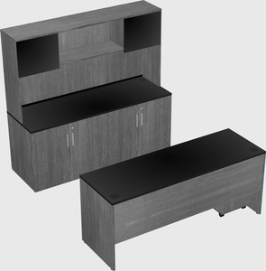 Parallel desk with credenza