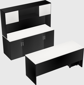 Parallel desk with credenza