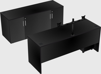 Parallel desk with credenza