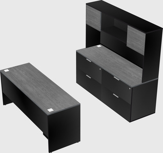 Parallel desk with credenza