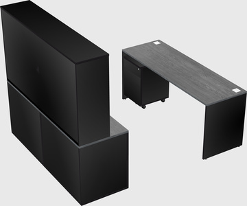 Parallel desk with credenza