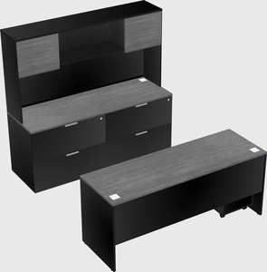 Parallel desk with credenza
