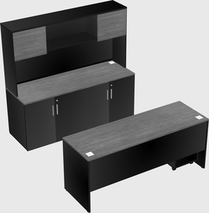 Parallel desk with credenza