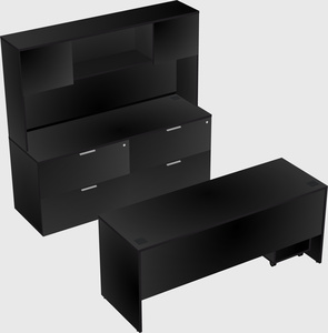 Parallel desk with credenza