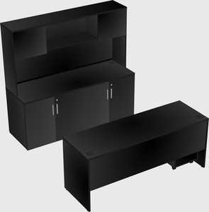 Parallel desk with credenza