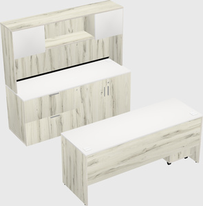 Parallel desk with credenza