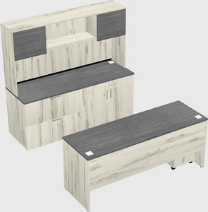 Parallel desk with credenza
