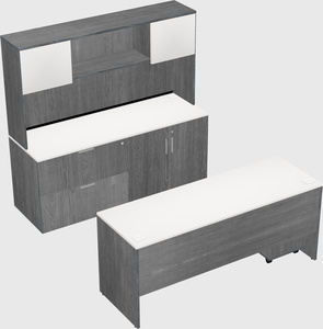 Bureau parallèle avec crédence