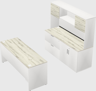 Parallel desk with credenza