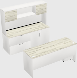 Parallel desk with credenza