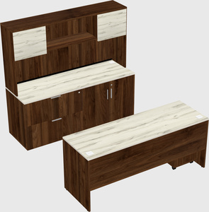 Parallel desk with credenza