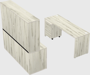 Parallel desk with credenza