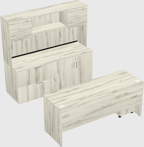 Parallel desk with credenza