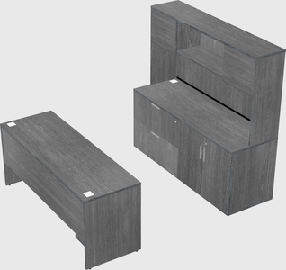 Parallel desk with credenza
