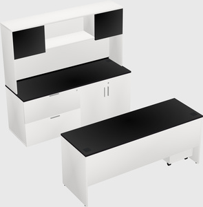 Bureau parallèle avec crédence