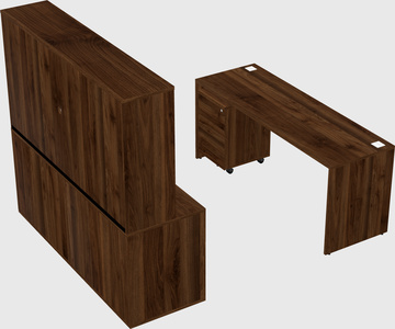 Parallel desk with credenza