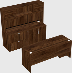 Parallel desk with credenza