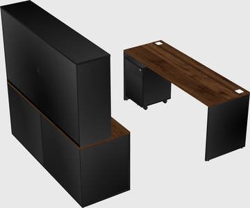 Parallel desk with credenza
