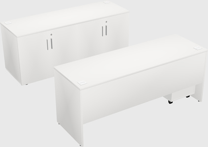 Parallel desk with credenza