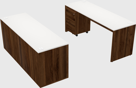 Parallel desk with credenza