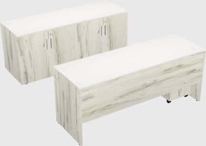 Parallel desk with credenza