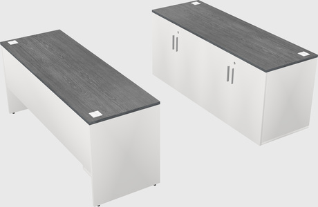 Bureau parallèle avec crédence
