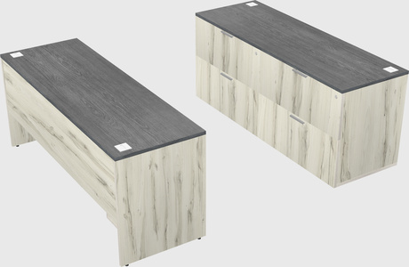 Parallel desk with credenza