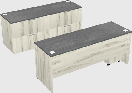Parallel desk with credenza